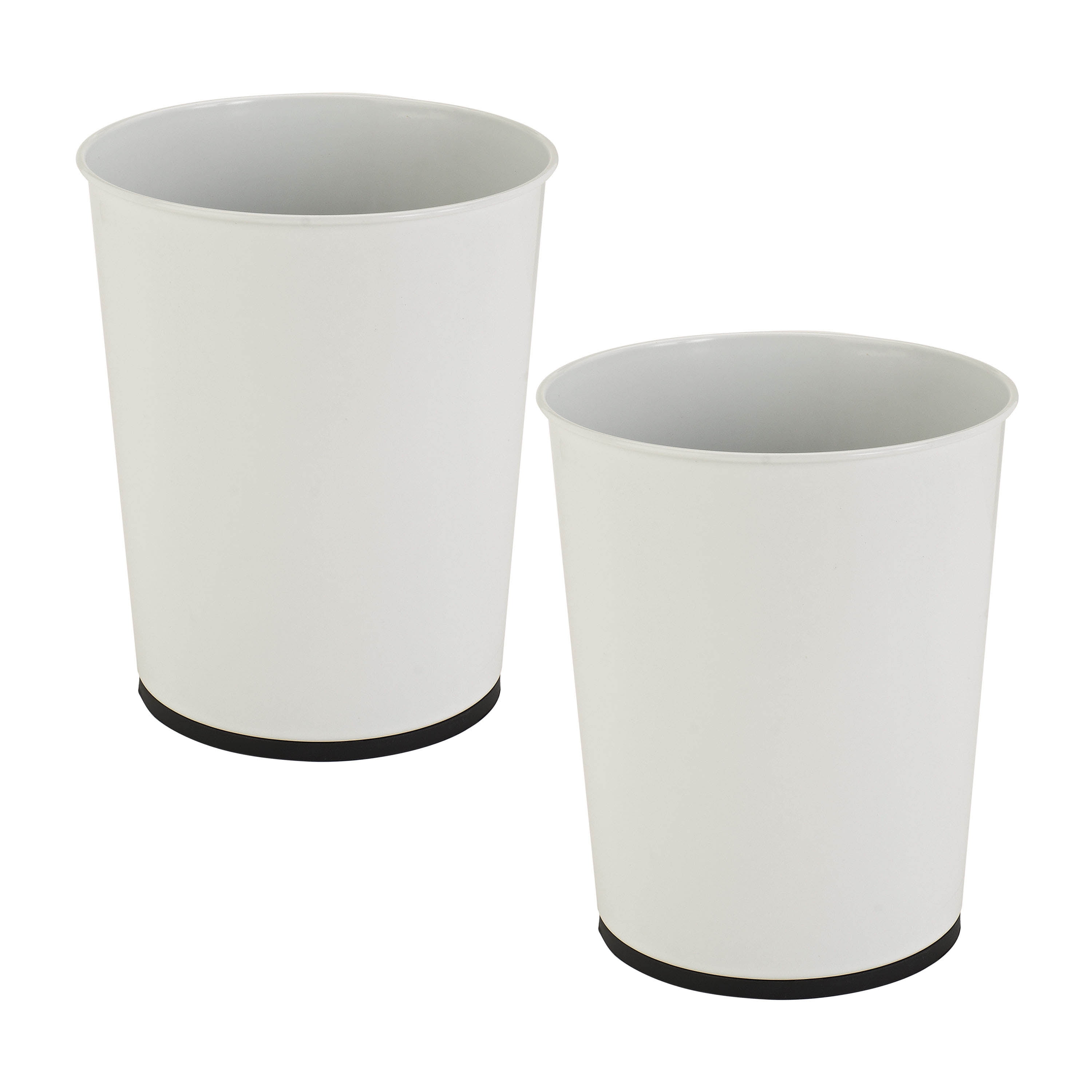 Bath Bliss 2 Pack Stainless Steel Bathroom Trash Can in White - Walmart.com
