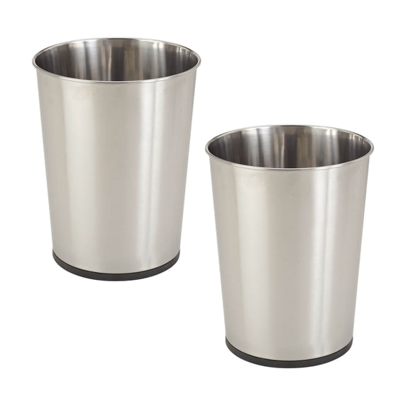 Bath Bliss 2 Pack Stainless Steel Trash Can