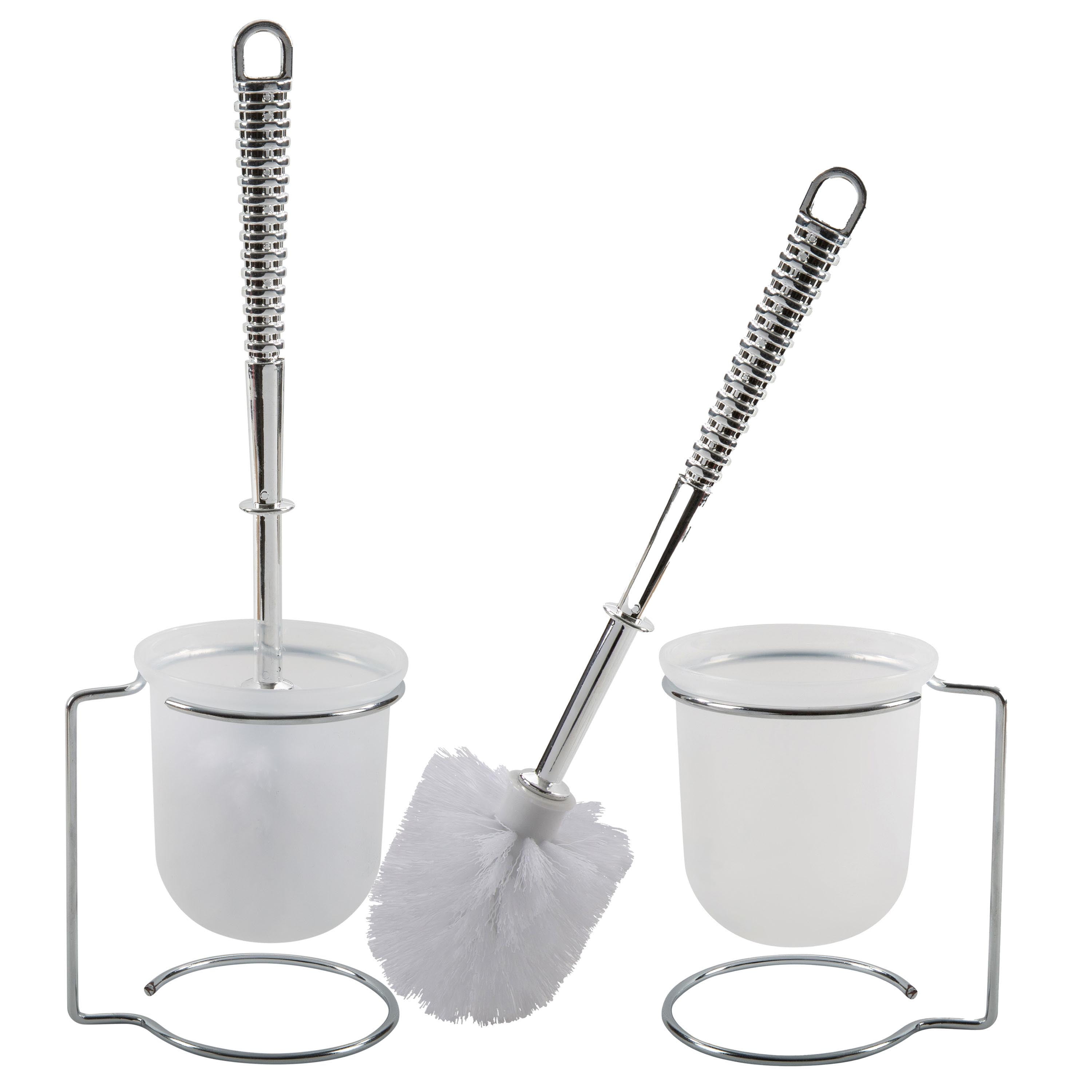 Bath Bliss 2 Pack Steel Toilet Brush and Holder in Chrome