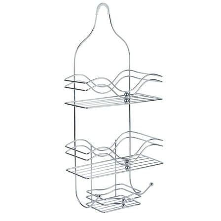 Bath Bliss 2 Shelf Ocean Design Metal Shower Caddy, Chrome