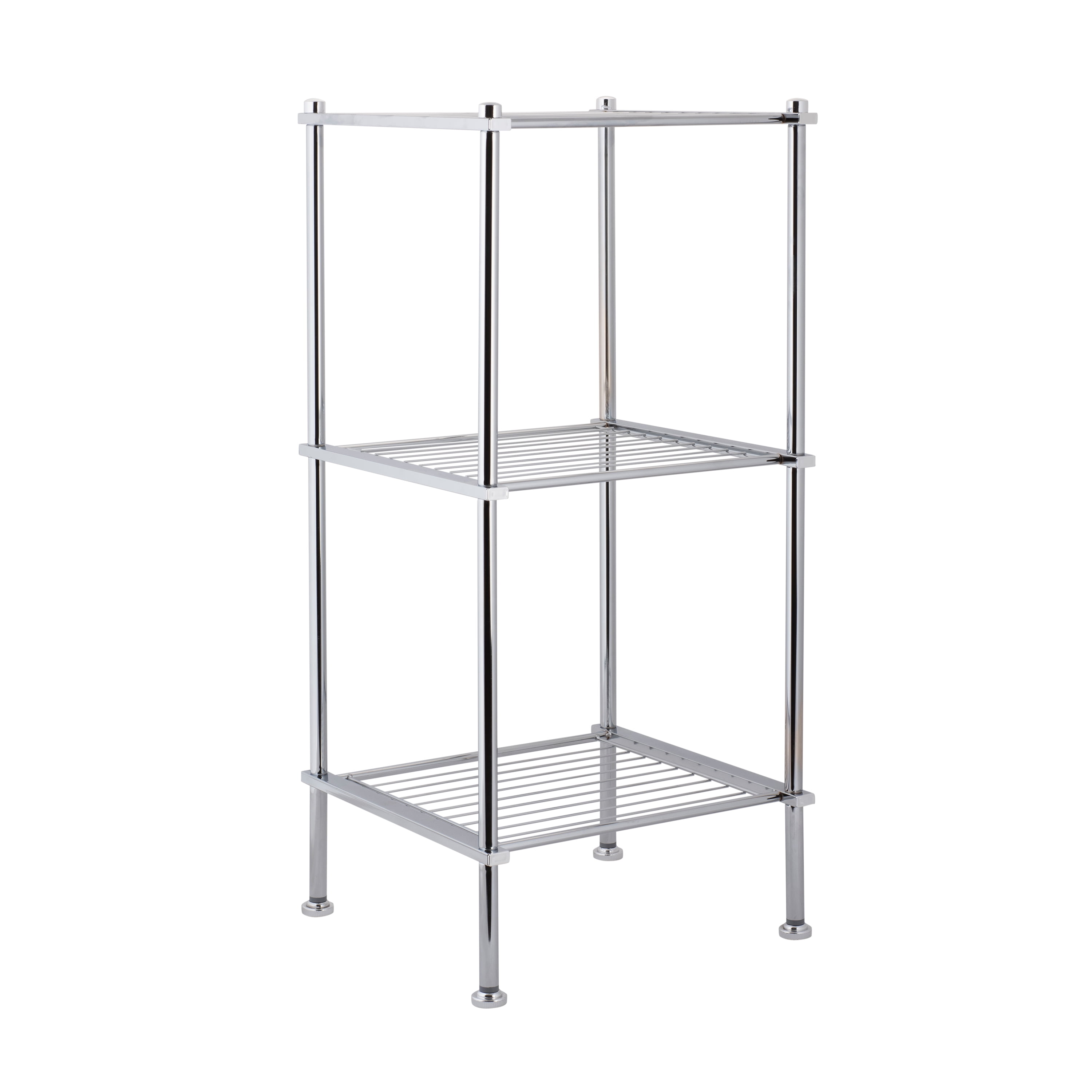 Chrome Metal 2-Tier Suction Mount Shower Organizer