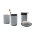 thumbnail image 1 of Bath Bliss 2 Tone Contemporary Plastic 4 Piece Bathroom Ensemble in Gray, 1 of 9