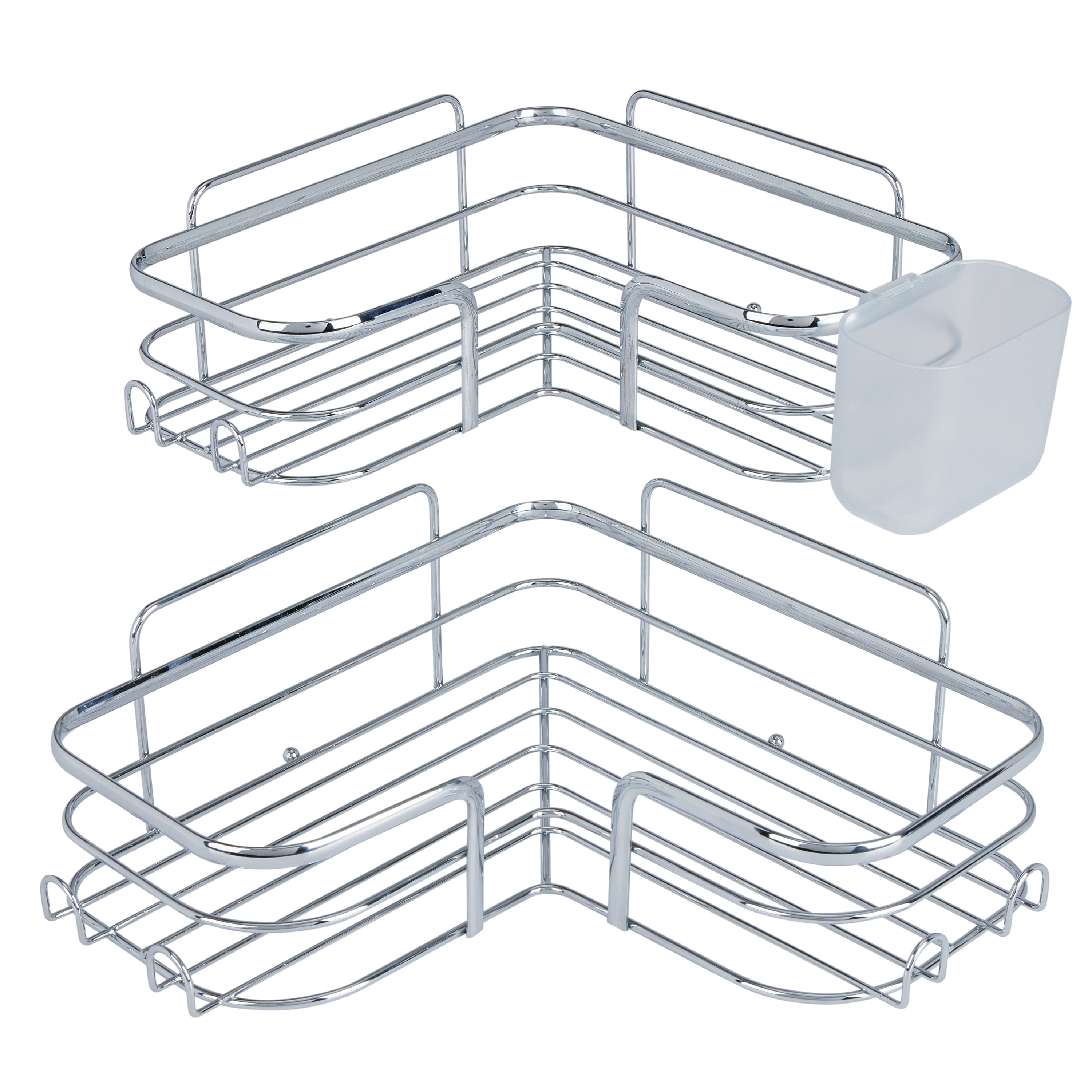 Bath Bliss 3 Piece Adhesive Corner Shelf Caddy Set in Chrome