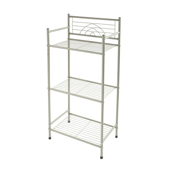 Bath Bliss 3 Shelves Tiered Bathroom Storage Rack in Satin Nickel