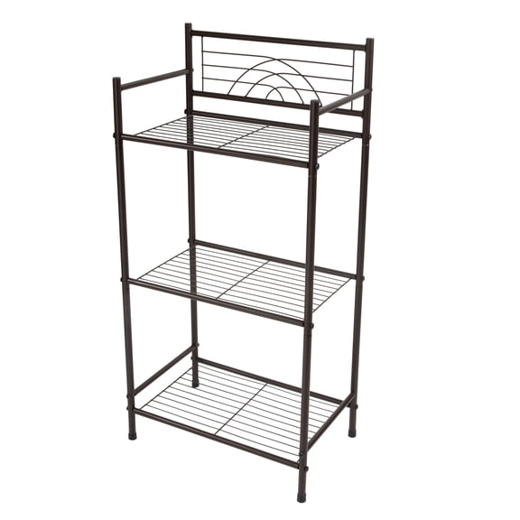 Bath Bliss 3 Shelves Tiered Iron Storage Shelf in Oil Rubbed Bronze