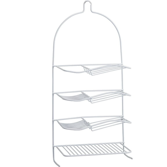 Bath Bliss 4-Shelf Metal Shower Organizer, White