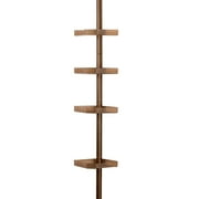 Bath Bliss 4-Shelf Tier Tension Corner Shower Plastic Organizer Caddy in Bronze