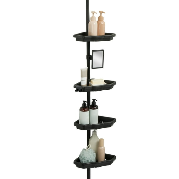 Bath Bliss 4 Tier Corner Shower Organizer in Black