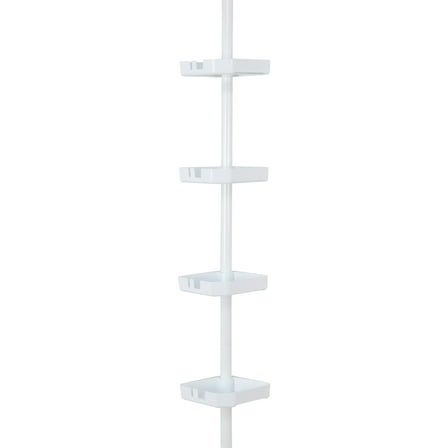 Bath Bliss 4 Tier Tension Corner Shower Organizer Caddy White