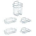 thumbnail image 1 of Bath Bliss 5 Piece Adhesive Shower Caddy Organizer in Chrome, 1 of 14