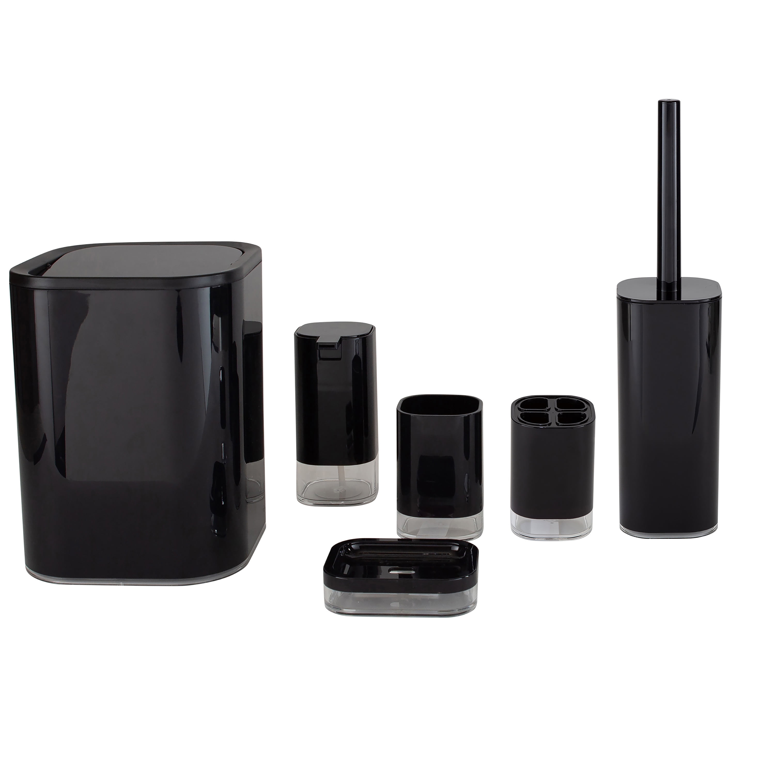 Bath Bliss 6 Piece Acrylic Bathroom Set in Black