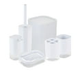 Free Shipping! Bath Bliss 6 Piece White Bathroom Set Toilet Brush