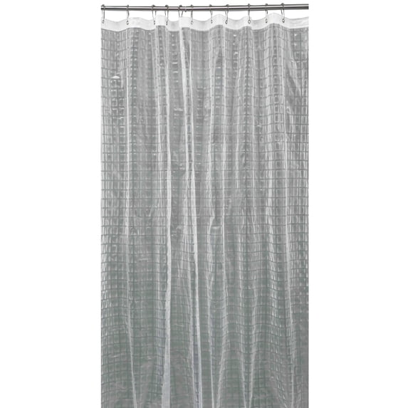 Bath Bliss 70" x 72" 3D Octagon Design EVA Shower Curtain in Clear