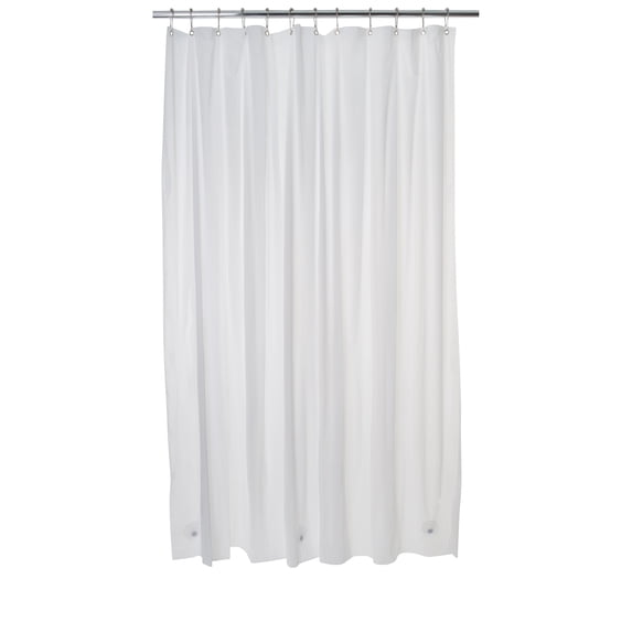 Bath Bliss 70" x 72" Eco-Friendly PEVA Weighted Magnet Hem Shower Curtain Liner in Solid White