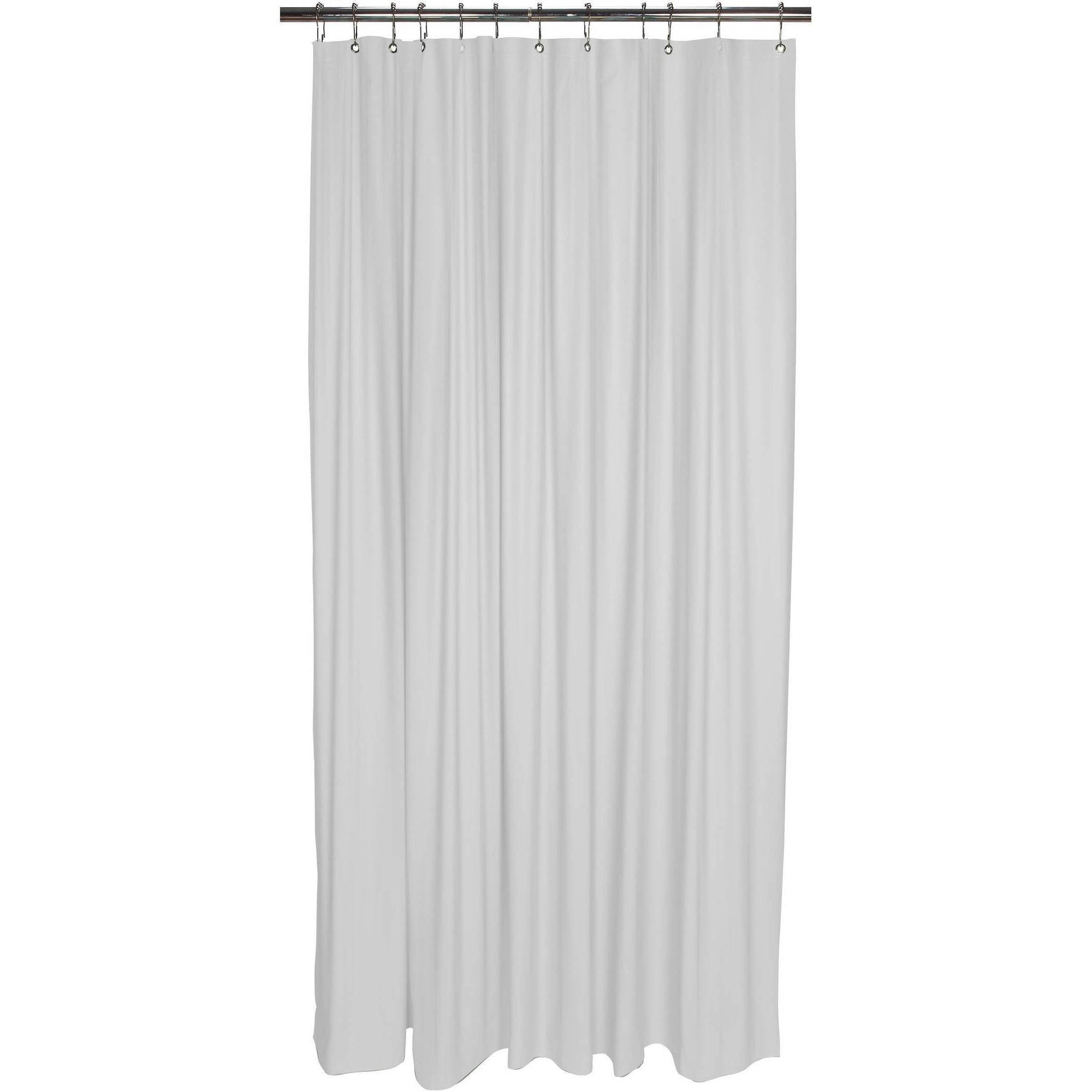 Heavy Duty White PVC Shower Curtain Liner with Magnets