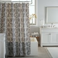 thumbnail image 1 of Bath Bliss Abstract Design PEVA Shower Curtain in Black & White, 1 of 4