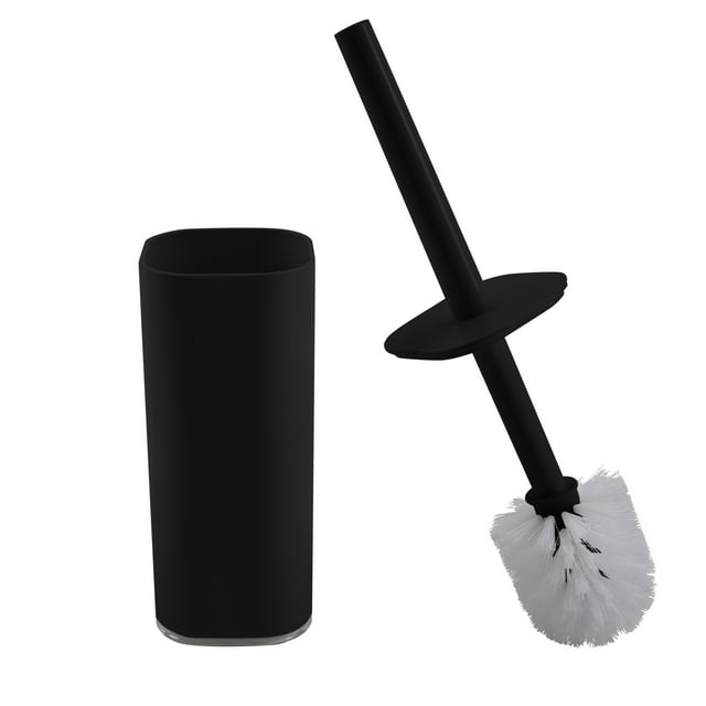 Bath Bliss Acrylic Square Toilet Brush and Holder Set in Black