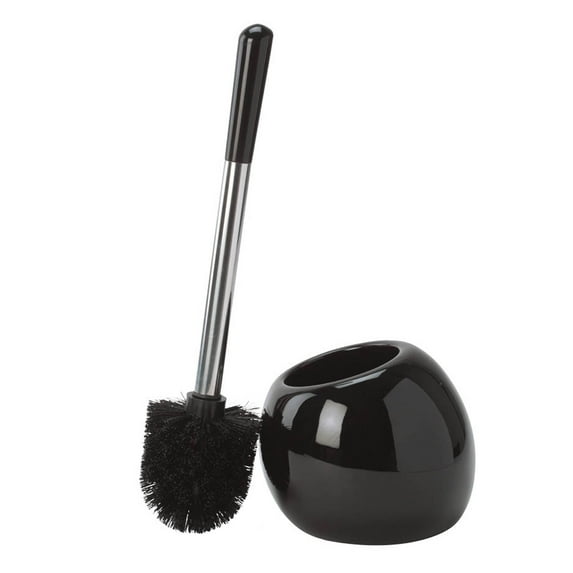 Bath Bliss Ceramic Dome Toilet Brush Holder - Black