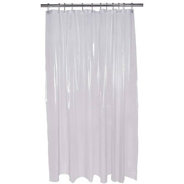 Bath Bliss Clear Solid Print PVC Shower Liner, 0.18" x 70"