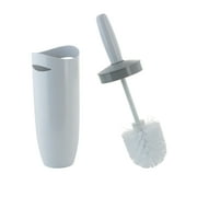 Bath Bliss Contour Bathroom Toilet Brush and Holder, White