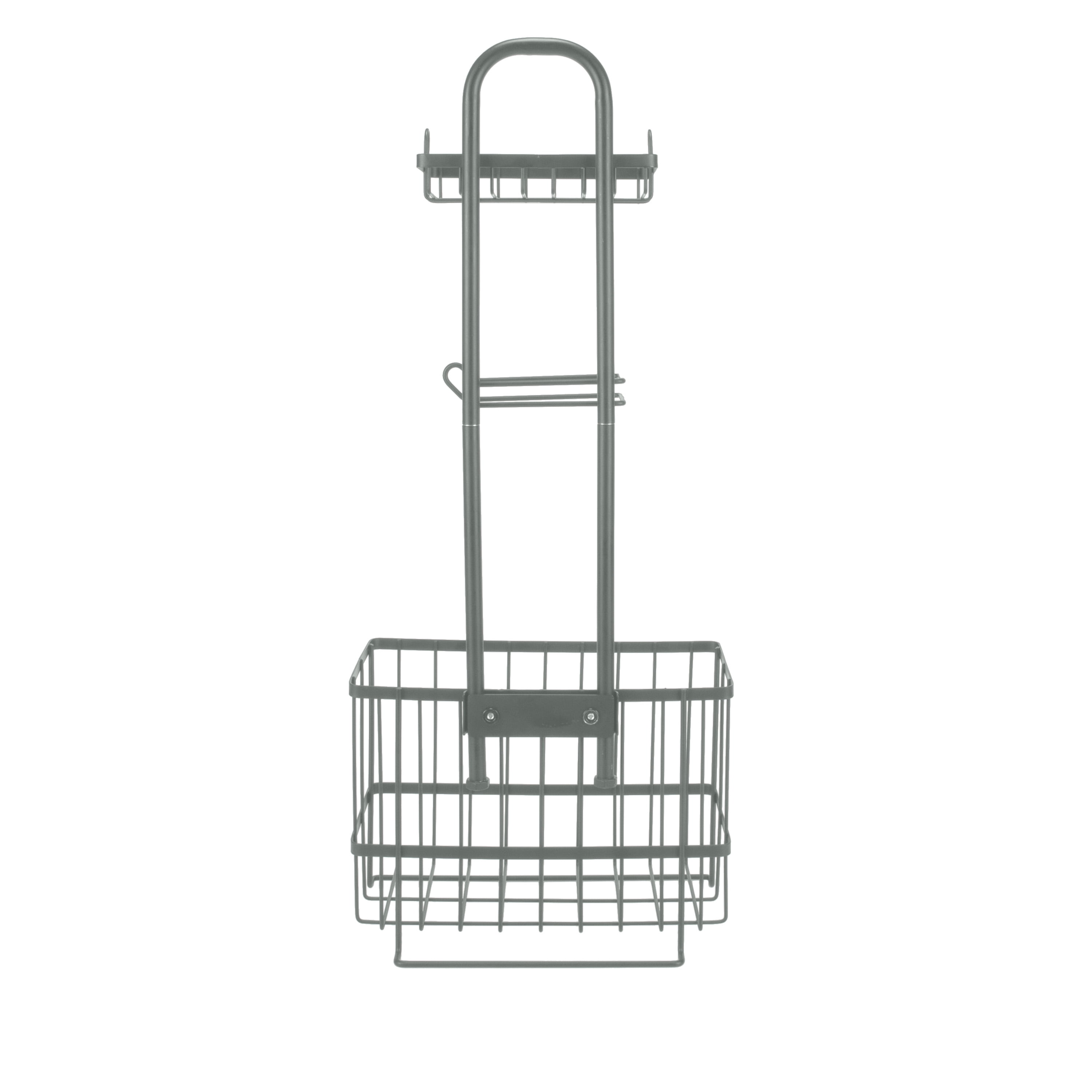 Bath Bliss Cottage Collection Adjustable Three Shelf Bathroom Organizer in Grey
