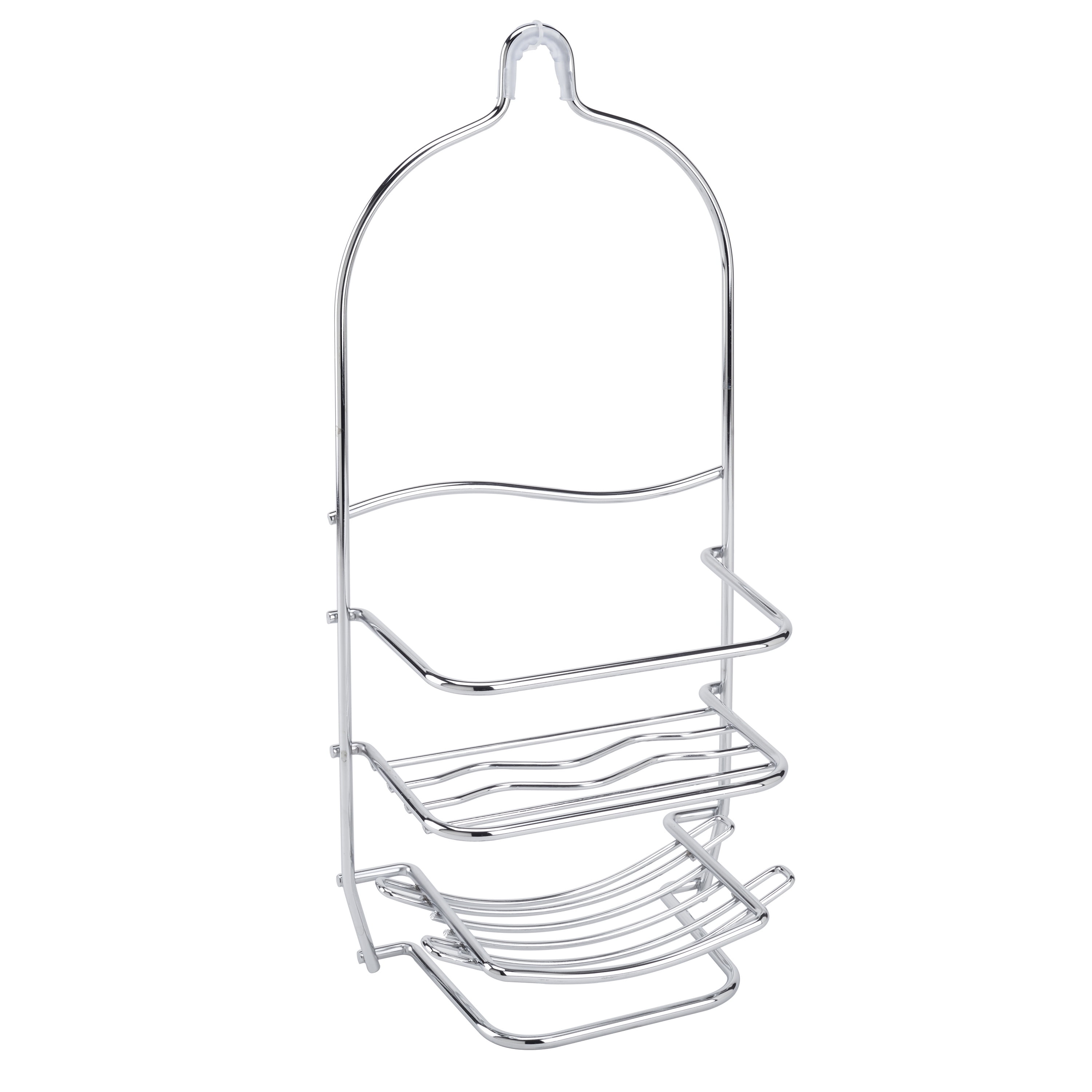 Bath Bliss Shower Caddy In Chrome With Clear Ends - 9 x 4.3 x