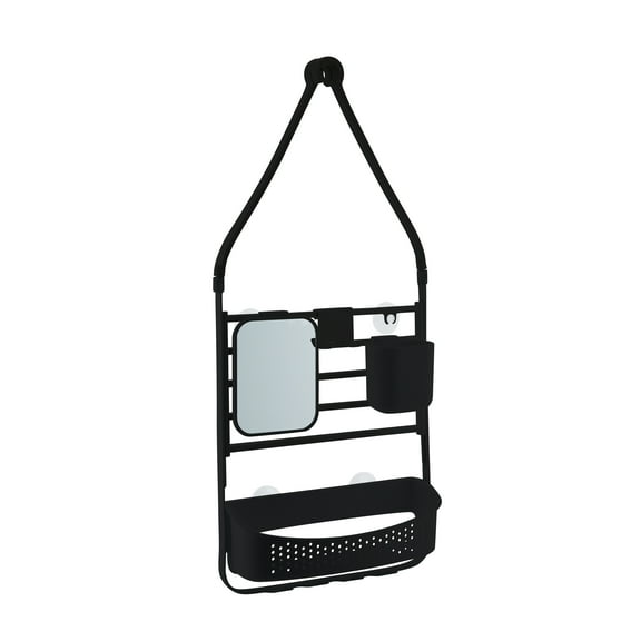 Bath Bliss Deluxe Flex Plastic 1 Shelf Adjustable Shower Caddy, Matte Black