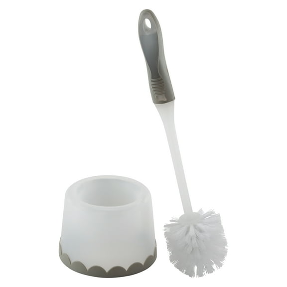 Bath Bliss Deluxe Toilet Bowl Brush and Stand in Gray