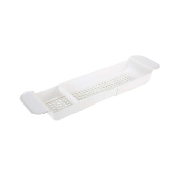 Bath Bliss Expandable Non-Slip Plastic Bathtub Caddy, White