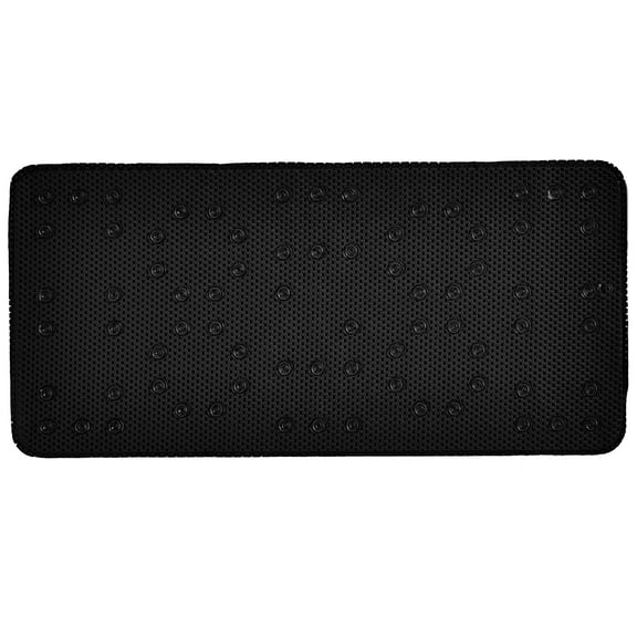 Bath Bliss PVC Extra Long Cushioned Bath Mat in Black