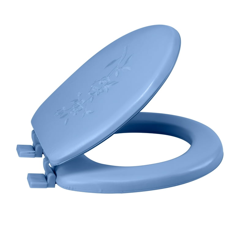 Bath Bliss Extra Soft Standard Round Toilet Seat Blue