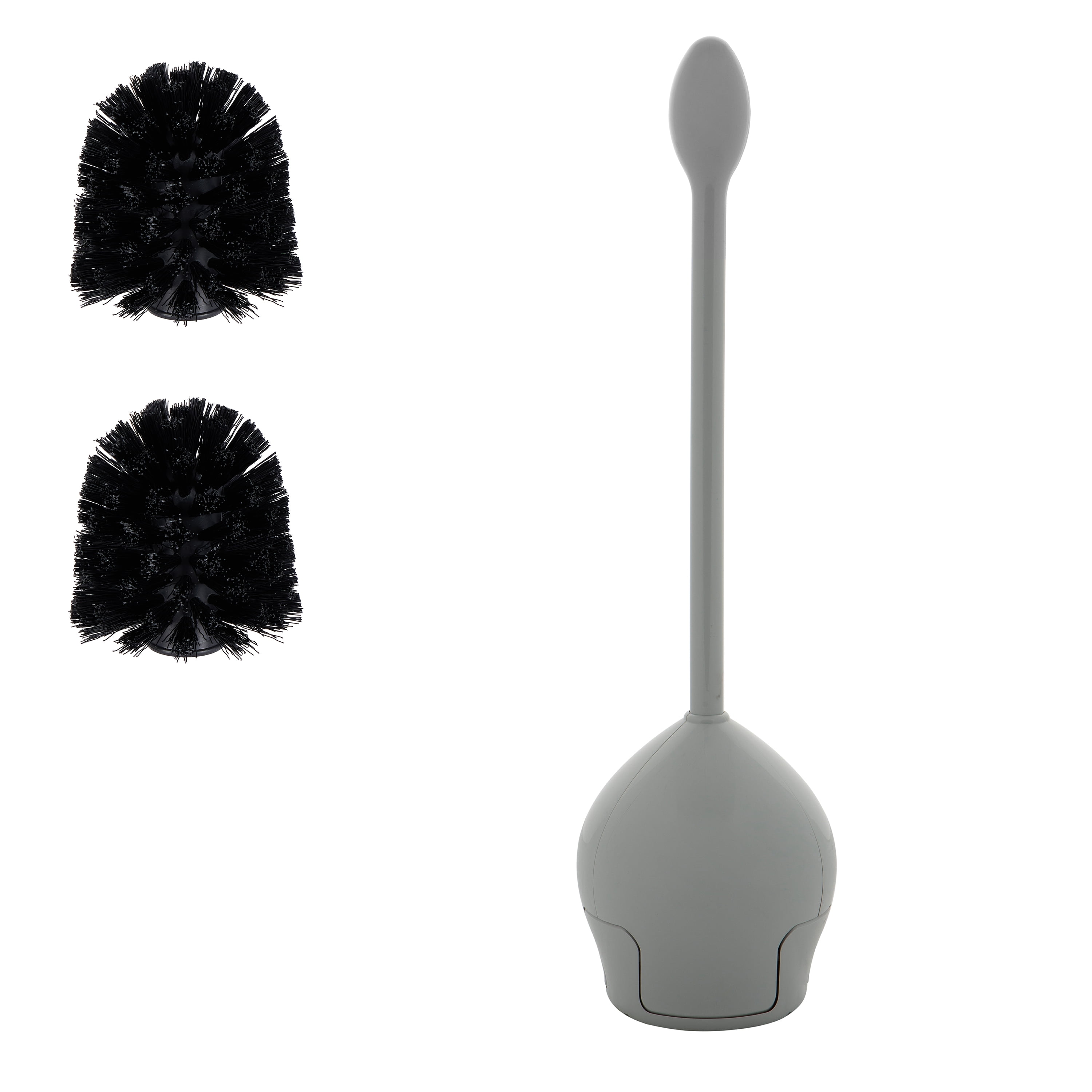 Gray Rust-Proof Tulip Toilet Bowl Brush with Holder