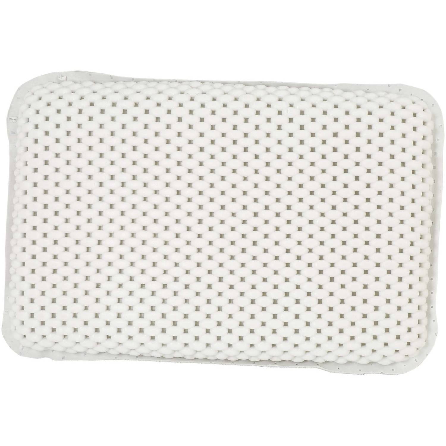 White Foam Terry Spa Bath Pillow with Suction Cups