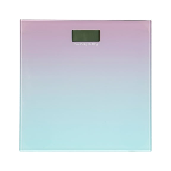 Bath Bliss Glass Digital Bathroom Scale in Ombre, Battery Powered, 330 lb Capacity