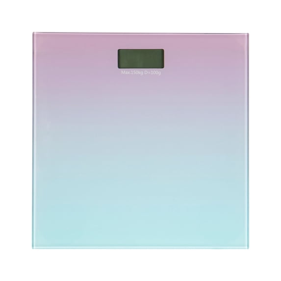 Bath Bliss Glass Digital Bathroom Scale in Ombre, Battery Powered, 330 lb Capacity