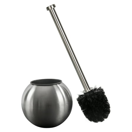 Bath Bliss Globe Design Toilet Brush and Holder in Stainless Steel