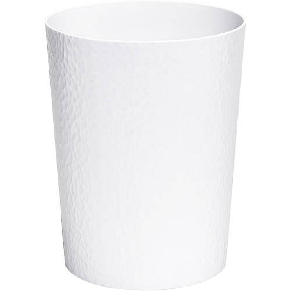White Hammered Textured Plastic 10L Waste Bin