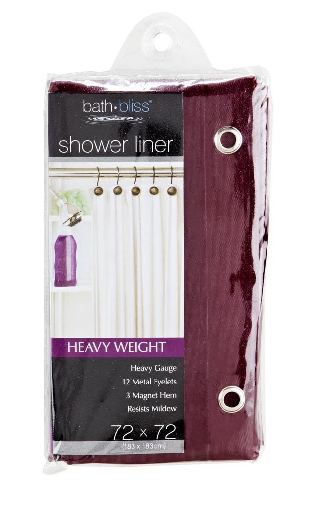 Bath Bliss Heavy Weight Shower Liner Burgundy