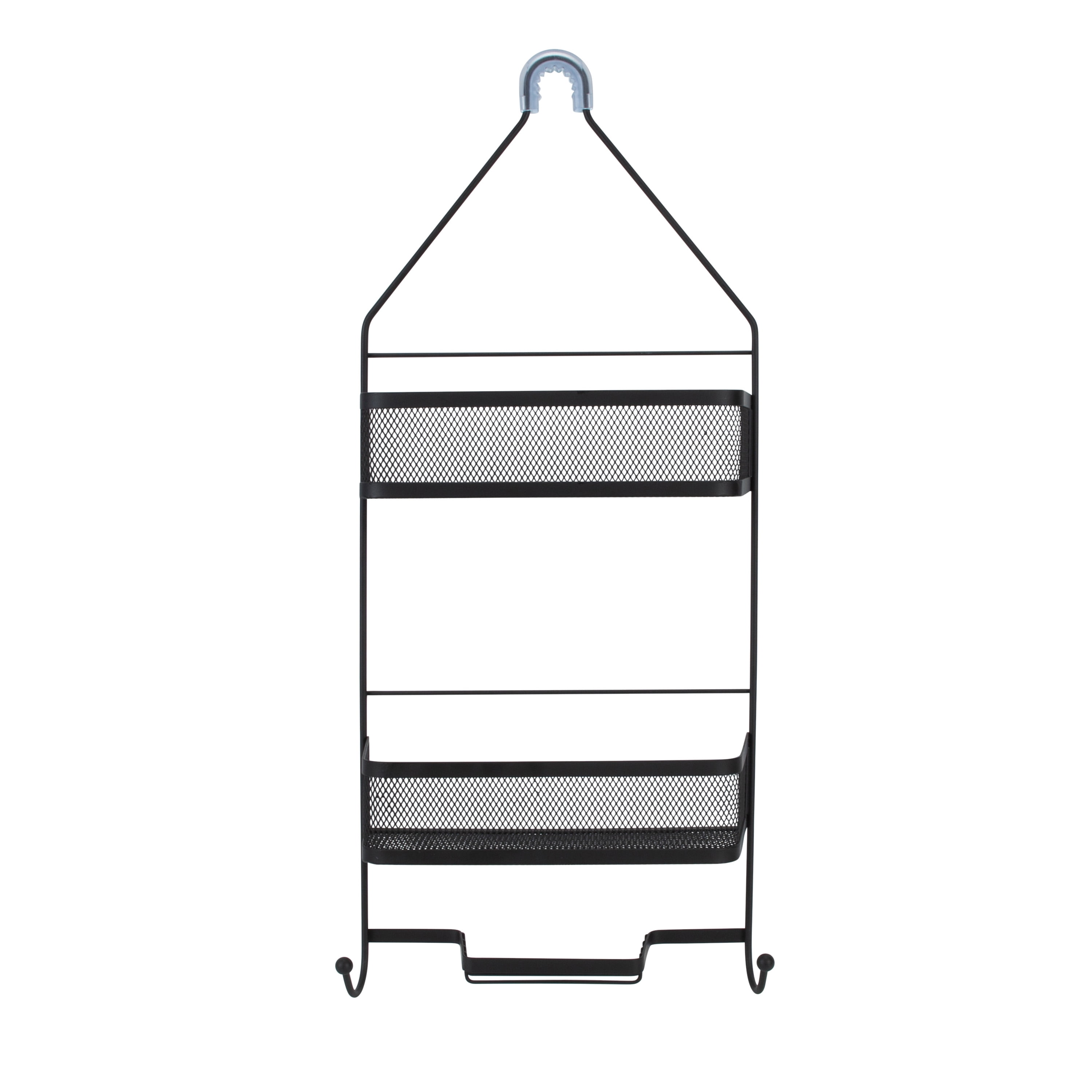 Bath Bliss Mesh Collection Deluxe Two Shelf Shower Caddy in Matte Black