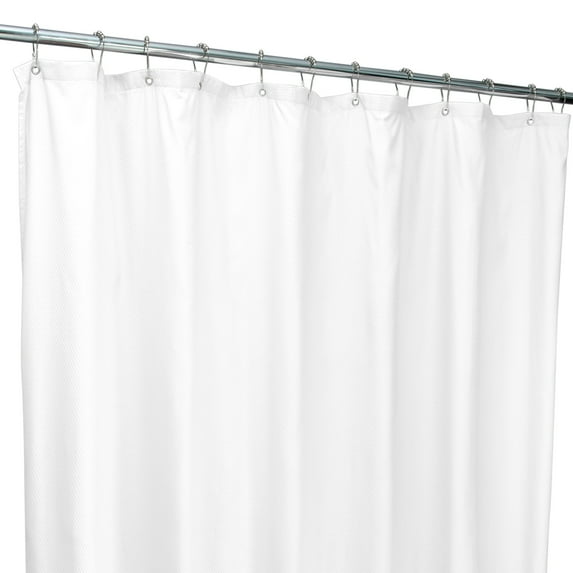 Bath Bliss Microfiber Soft Touch Diamond Design Shower Curtain Liner in White