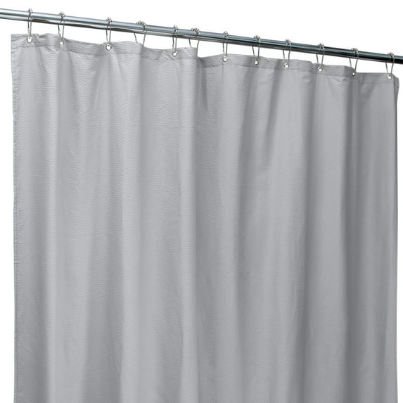 Bath Bliss Microfiber Soft Touch Seersucker Design Shower Curtain Liner Silver