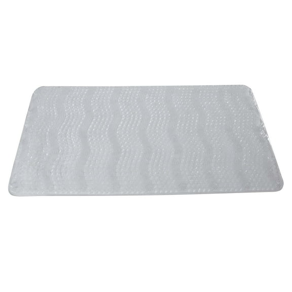 Bath Bliss Non-Slip Textured Grass PVC Bath Mat in Clear