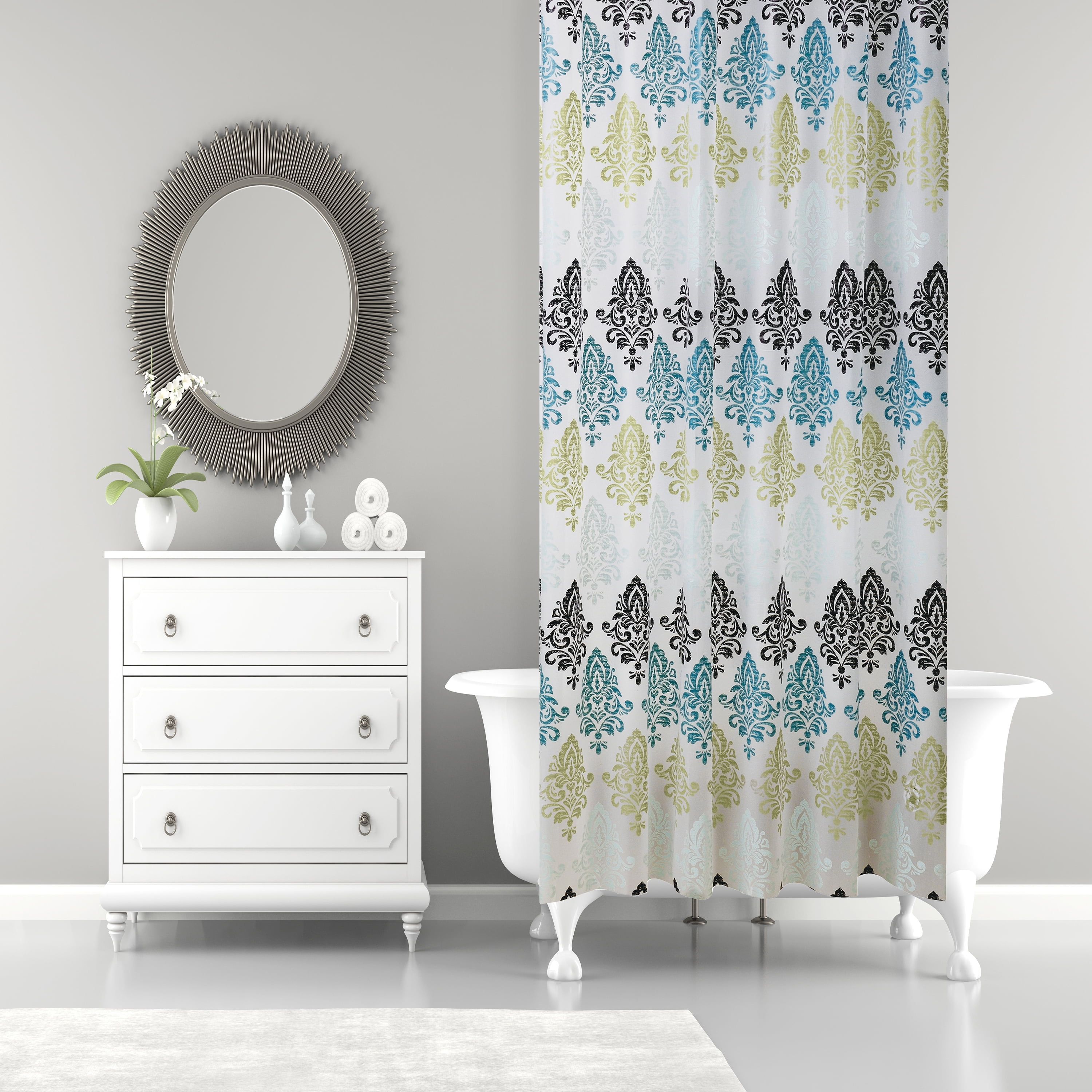 Bath Bliss Paisley Design 70"x72" PEVA Shower Curtain with Multi Colors ...