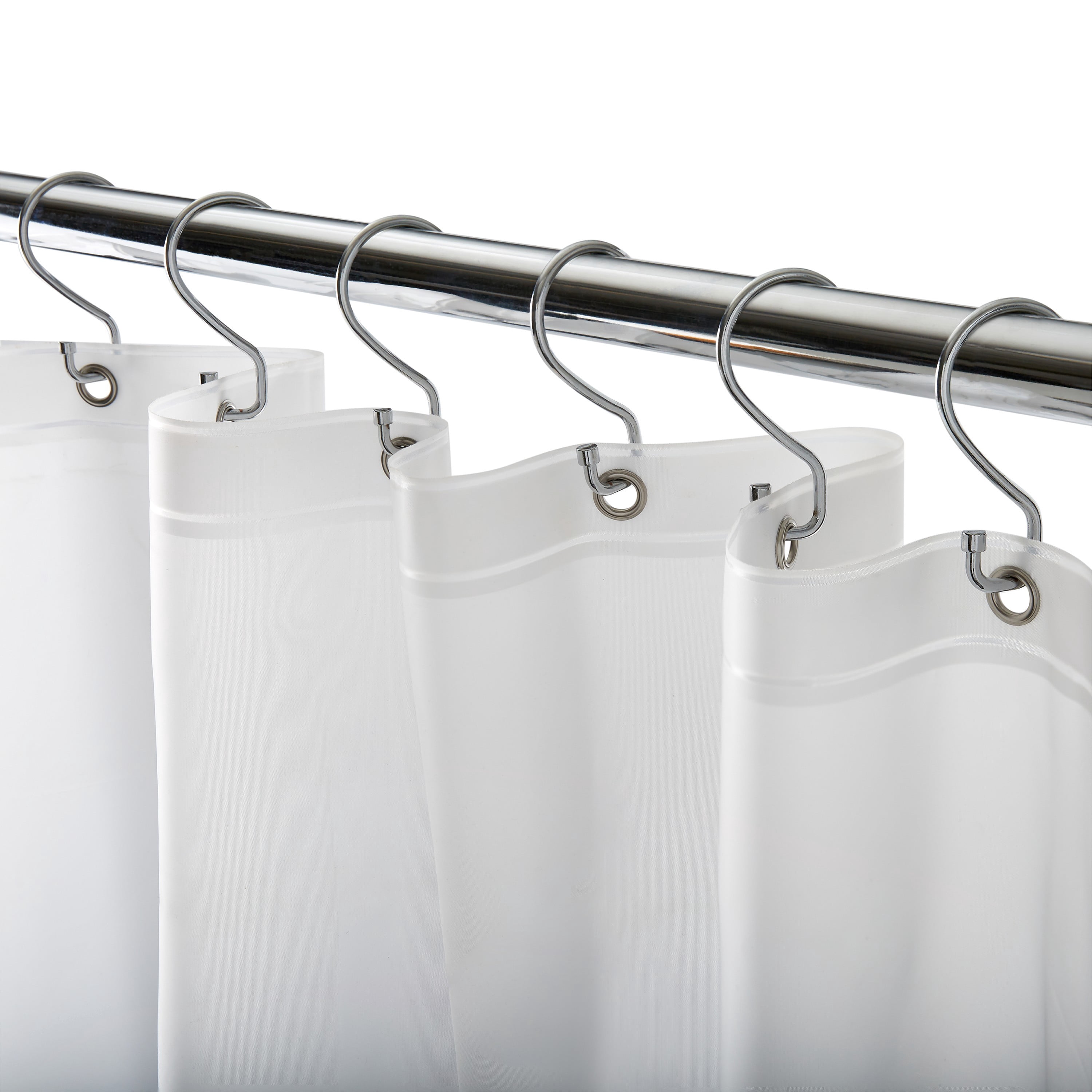 Bath Bliss Peek A Boo Hotel Weight Shower Curtain Liner in Frost