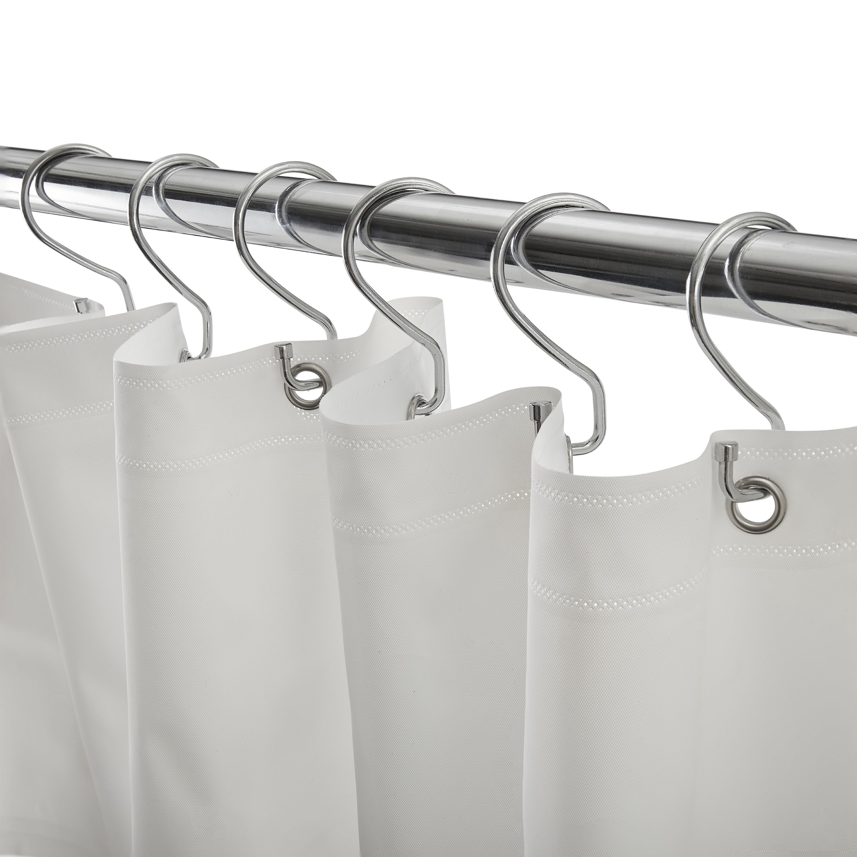 Bath Bliss Peek A Boo Hotel Weight Shower Curtain Liner in White