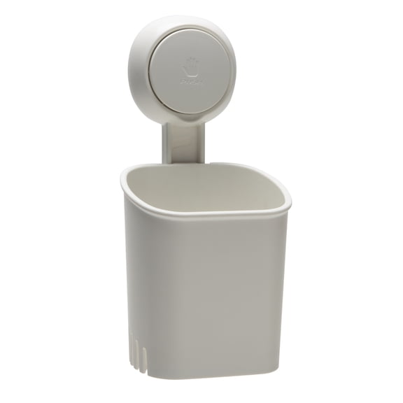 Bath Bliss Plastic Gel Suction Toothbrush Holder, White