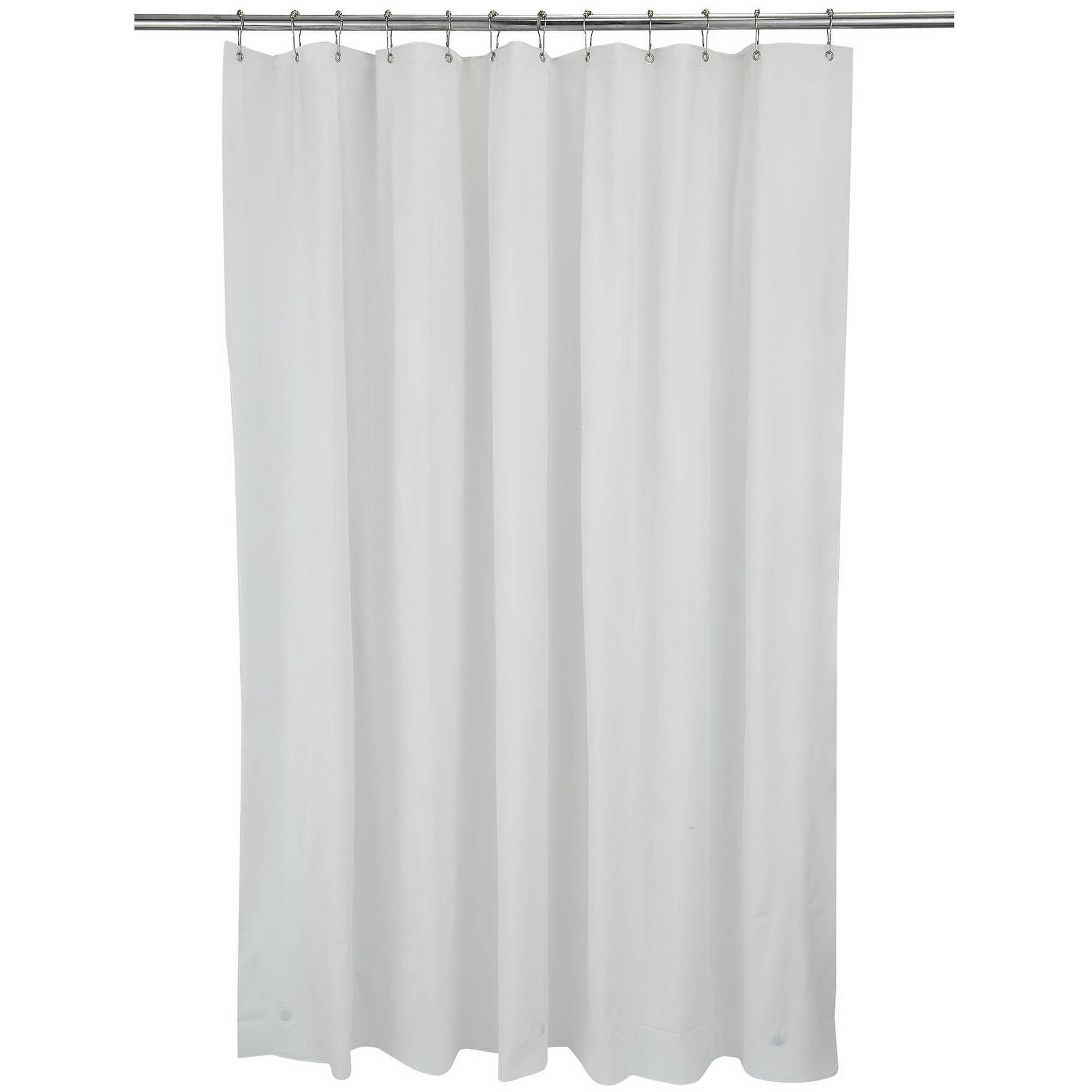 White PVC Shower Curtain Liner with Magnet Hem