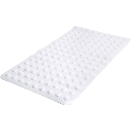 Bath Bliss Sanitized Antimicrobial PVC Bath Mat, White