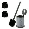 thumbnail image 1 of Bath Bliss Self Closing Lid Toilet Brush and Holder 2 Pack Replacement Brushes in Carbon, 1 of 4