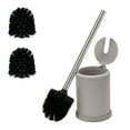 thumbnail image 1 of Bath Bliss Self Closing Lid Toilet Brush and Holder 2 Pack Replacement Brushes in Grey, 1 of 4